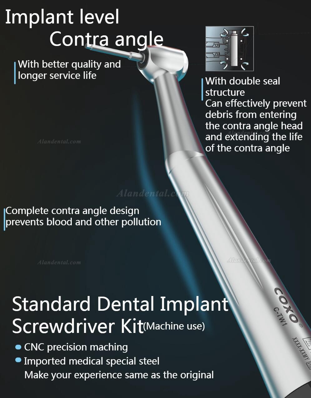 COXO C-TW1 Dental Implant Torque Wrench Kit Universal Torque Wrench Handpiece
